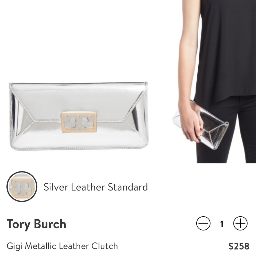 Tory Burch Gigi Metallic Clutch